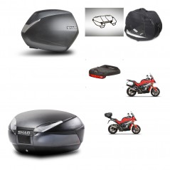SHAD Rear trunk + side cases + accessories + 3p hardware + mounting hardware SH36 SH 36 SH48 DARK GREY PREMIUM KIT-273439