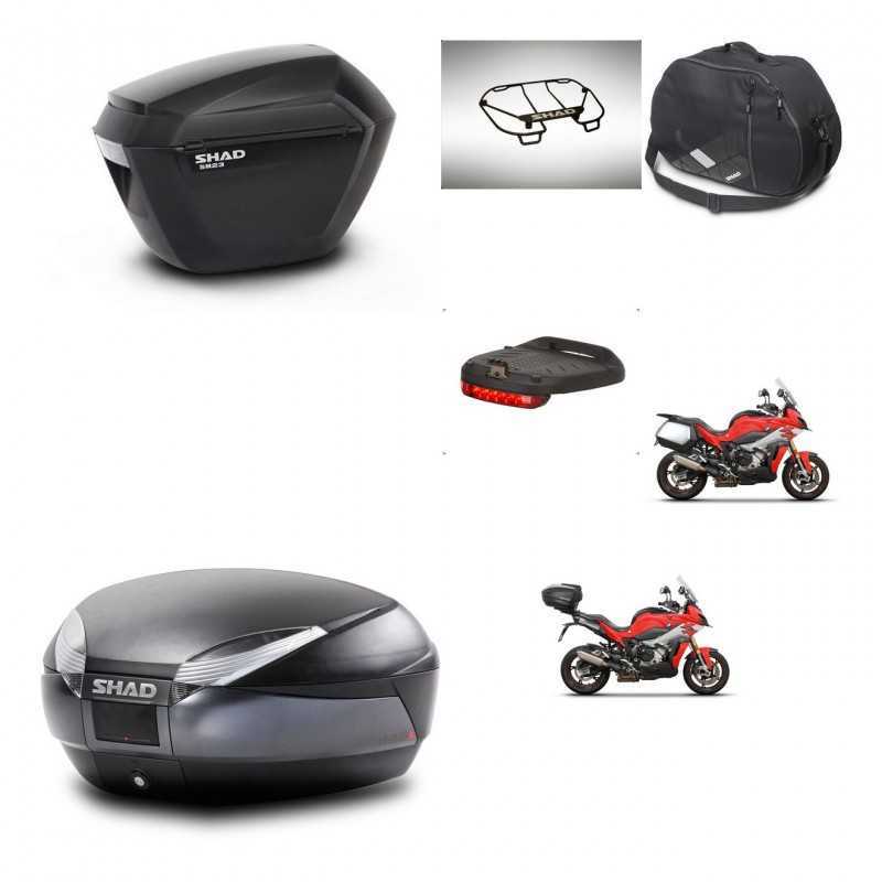 SHAD Baul trasero + maletas laterales accesorios herraje 3p montaje SH23 SH48 DARK GREY PREMIUM KIT-273440