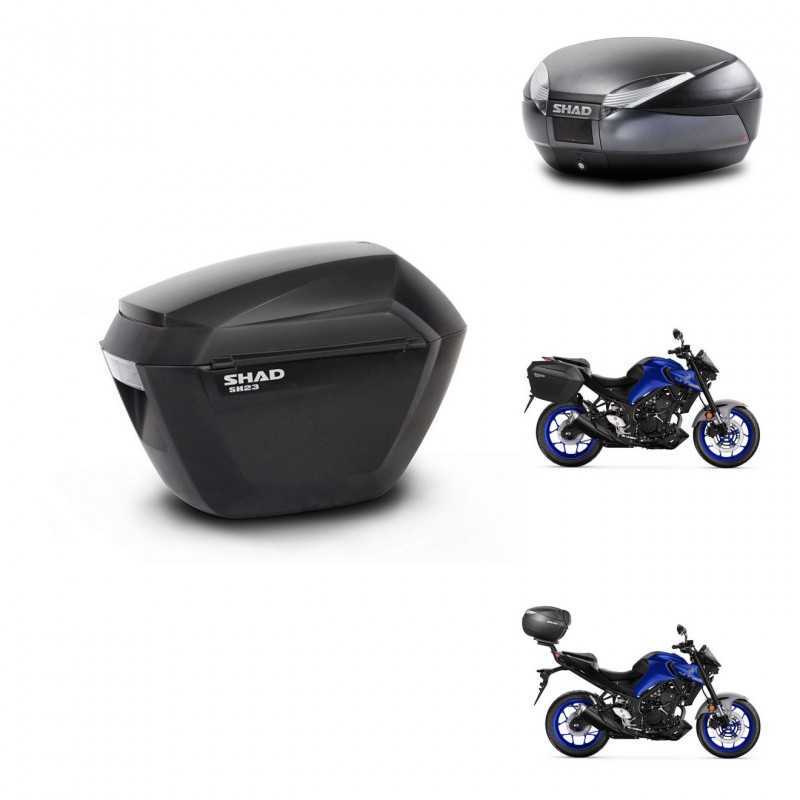 SHAD Rear trunk + side cases + 3p hardware + mounting hardware SH23 SH48 DARK GREY PREMIUM KIT-273449