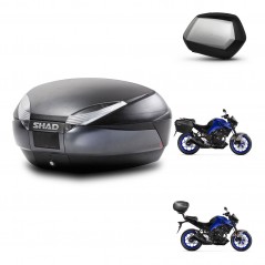 SHAD Maletas laterales + baul trasero herraje 3p montaje SH48 DARK GREY PREMIUM SC SH35 KIT-273454