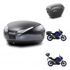 SHAD Side cases + rear trunk + 3p hardware + mounting hardware SH48 DARK GREY PREMIUM SH23 ALU KIT-273455
