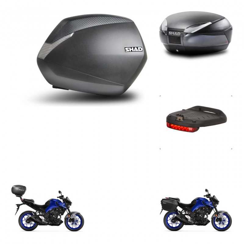 SHAD Rear trunk + side cases + brake light + 3p hardware + mounting hardware SH36 SH 36 SH48 DARK GREY PREMIUM KIT-273457