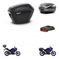 SHAD Baul trasero + maletas laterales luz de freno herraje 3p montaje SH23 SH48 DARK GREY PREMIUM KIT-273458