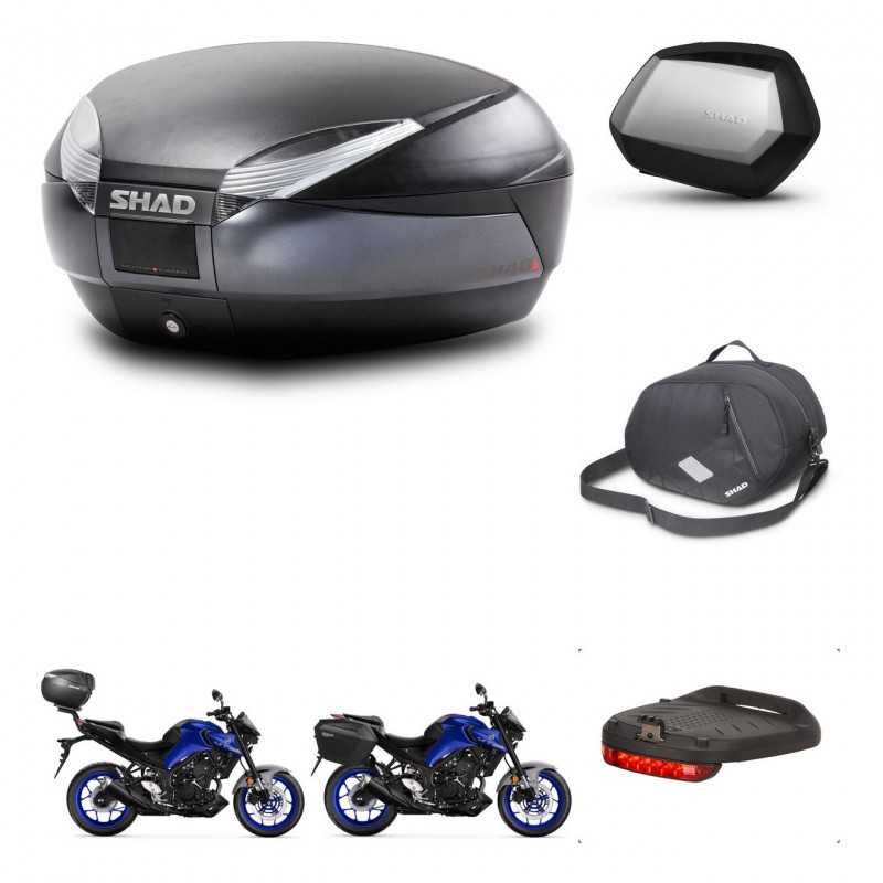 SHAD Side cases + rear trunk + accessories + 3p hardware + mounting hardware SH48 DARK GREY PREMIUM SC SH35 PREMIUM KIT-273462