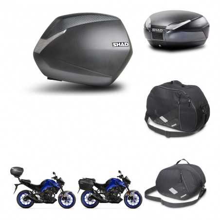 SHAD Baul trasero + maletas laterales accesorios herraje 3p montaje SH36 SH 36 SH48 DARK GREY PREMIUM KIT-273465