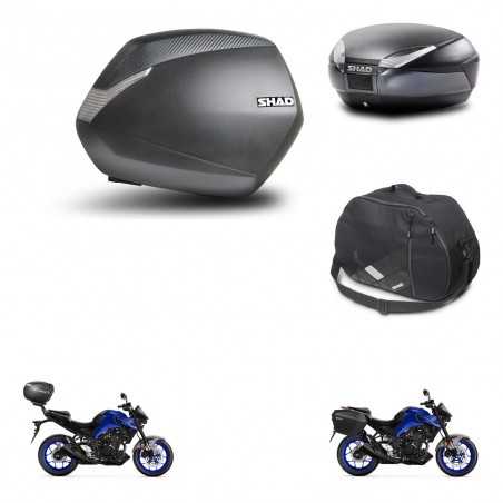 SHAD Baul trasero + maletas laterales bolsa interna herraje 3p montaje SH36 SH 36 SH48 DARK GREY PREMIUM KIT-273466
