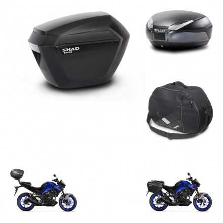SHAD Baul trasero + maletas laterales bolsa interna herraje 3p montaje SH23 SH48 DARK GREY PREMIUM KIT-273467