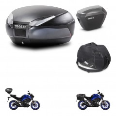 SHAD Side cases + rear trunk + inner bag + 3p hardware + mounting hardware SH48 DARK GREY PREMIUM SH23 ALU KIT-273473