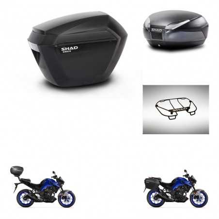 SHAD Rear trunk + side cases + upper rack rack + 3p hardware + mounting hardware SH23 SH48 DARK GREY PREMIUM KIT-273485