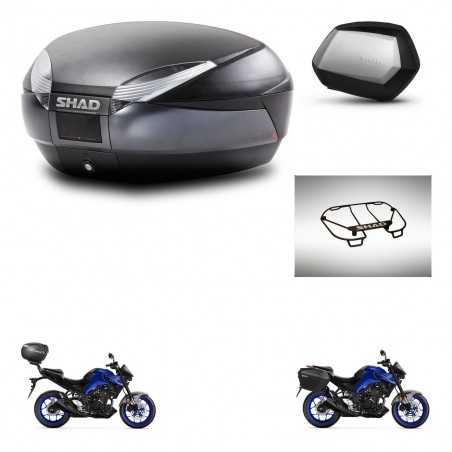 SHAD Side cases + rear trunk + upper rack rack + 3p hardware + mounting hardware SH48 DARK GREY PREMIUM SC SH35 PREMIUM KIT-2734