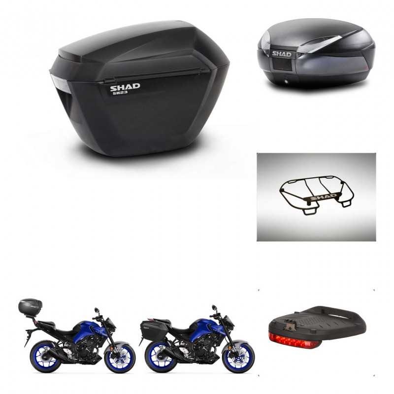 SHAD Baul trasero + maletas laterales accesorios herraje 3p montaje SH23 SH48 DARK GREY PREMIUM KIT-273494