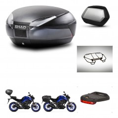 SHAD Maletas laterales + baul trasero accesorios herraje 3p montaje SH48 DARK GREY PREMIUM SC SH35 KIT-273499
