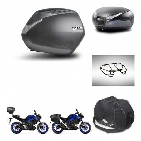 SHAD Baul trasero + maletas laterales accesorios herraje 3p montaje SH36 SH 36 SH48 DARK GREY PREMIUM KIT-273502