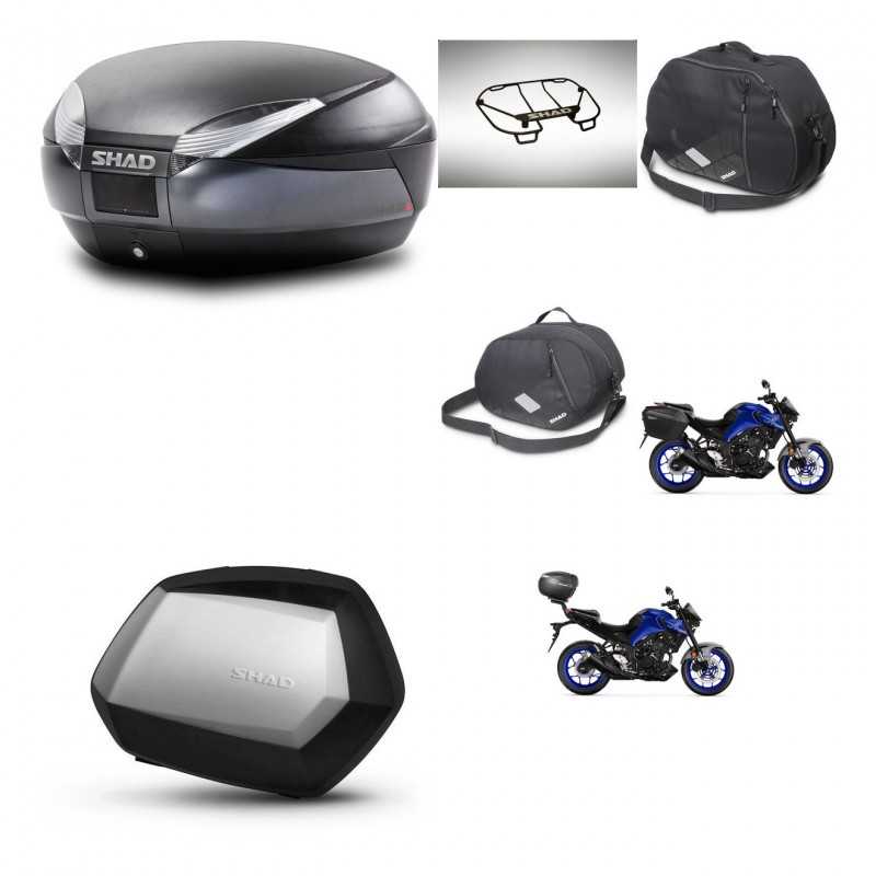 SHAD Side cases + rear trunk + accessories + 3p hardware + mounting hardware SH48 DARK GREY PREMIUM SC SH35 PREMIUM KIT-273507