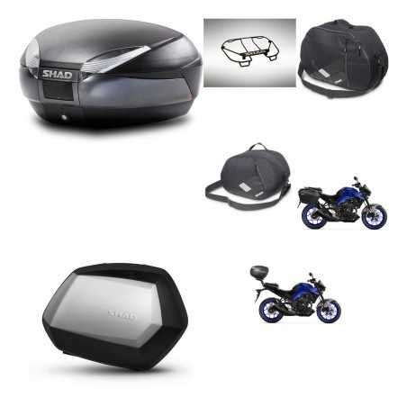 SHAD Maletas laterales + baul trasero accesorios herraje 3p montaje SH48 DARK GREY PREMIUM SC SH35 KIT-273507