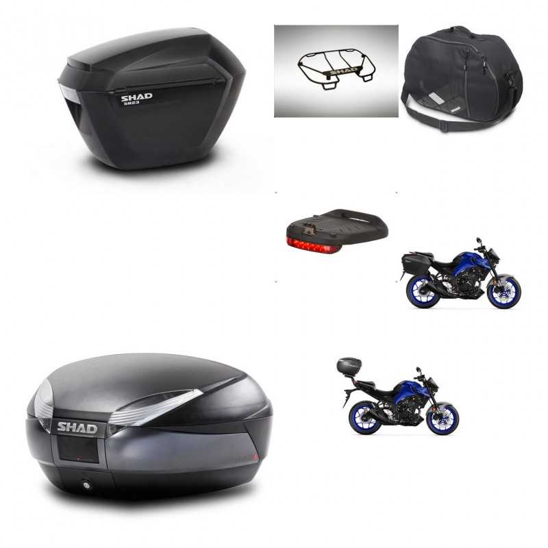 SHAD Baul trasero + maletas laterales accesorios herraje 3p montaje SH23 SH48 DARK GREY PREMIUM KIT-273512