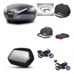 SHAD Maletas laterales + baul trasero accesorios herraje 3p montaje SH48 DARK GREY PREMIUM SC SH35 KIT-273516