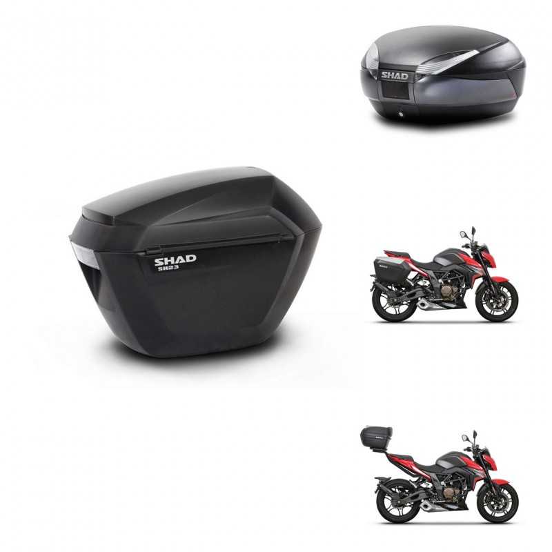 SHAD Rear trunk + side cases + 3p hardware + mounting hardware SH23 SH48 DARK GREY PREMIUM KIT-273593