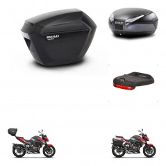 SHAD Baul trasero + maletas laterales luz de freno herraje 3p montaje SH23 SH48 DARK GREY PREMIUM KIT-273602
