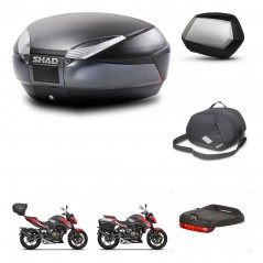 SHAD Side cases + rear trunk + accessories + 3p hardware + mounting hardware SH48 DARK GREY PREMIUM SC SH35 PREMIUM KIT-273606