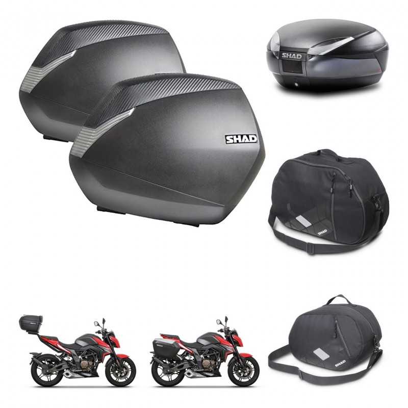 SHAD Rear trunk + side cases + accessories + 3p hardware + mounting hardware SH36 SH 36 SH48 DARK GREY PREMIUM KIT-273609