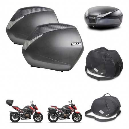 SHAD Baul trasero + maletas laterales accesorios herraje 3p montaje SH36 SH 36 SH48 DARK GREY PREMIUM KIT-273609