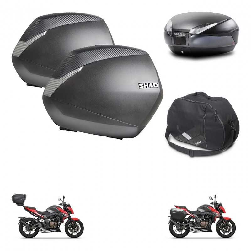 SHAD Rear trunk + side cases + internal bag + 3p hardware + mounting hardware SH36 SH 36 SH48 DARK GREY PREMIUM KIT-273610