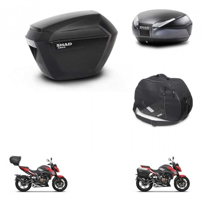 SHAD Rear trunk + side cases + internal bag + 3p hardware + mounting hardware SH23 SH48 DARK GREY PREMIUM KIT-273611
