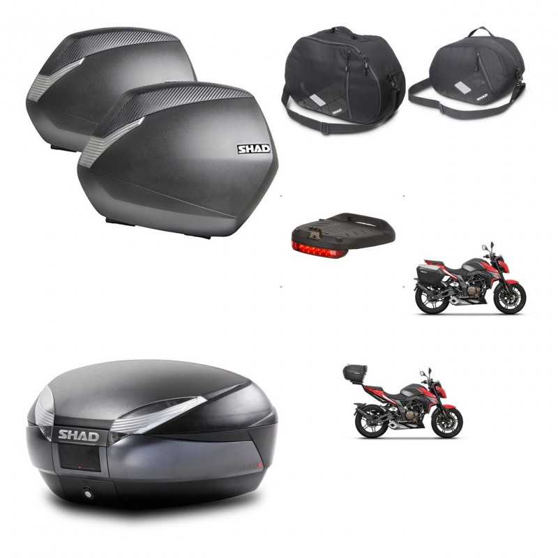 SHAD Baul trasero + maletas laterales accesorios herraje 3p montaje SH36 SH 36 SH48 DARK GREY PREMIUM KIT-273618