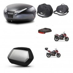 SHAD Side cases + rear trunk + accessories + 3p hardware + mounting hardware SH48 DARK GREY PREMIUM SC SH35 PREMIUM KIT-273624