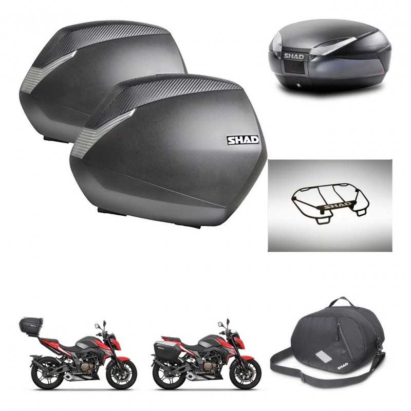 SHAD Rear trunk + side cases + accessories + 3p hardware + mounting hardware SH36 SH 36 SH48 DARK GREY PREMIUM KIT-273627