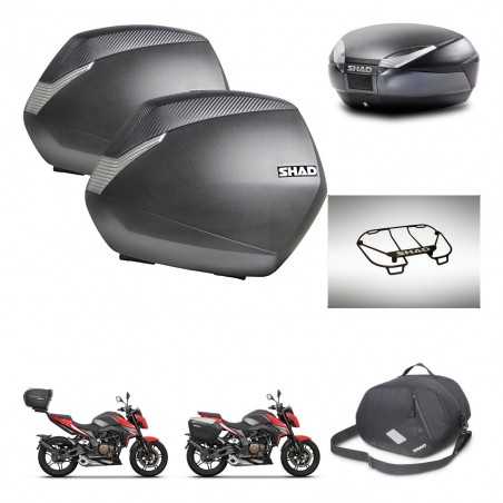 SHAD Baul trasero + maletas laterales accesorios herraje 3p montaje SH36 SH 36 SH48 DARK GREY PREMIUM KIT-273627