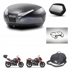 SHAD Side cases + rear trunk + accessories + 3p hardware + mounting hardware SH48 DARK GREY PREMIUM SC SH35 PREMIUM KIT-273633
