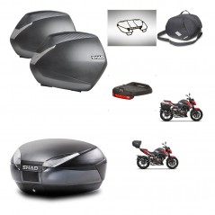 SHAD Baul trasero + maletas laterales accesorios herraje 3p montaje SH36 SH 36 SH48 DARK GREY PREMIUM KIT-273636
