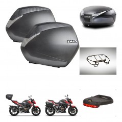 SHAD Baul trasero + maletas laterales accesorios herraje 3p montaje SH36 SH 36 SH48 DARK GREY PREMIUM KIT-273637