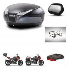 SHAD Side cases + rear trunk + accessories + 3p hardware + mounting hardware SH48 DARK GREY PREMIUM SC SH35 PREMIUM KIT-273643