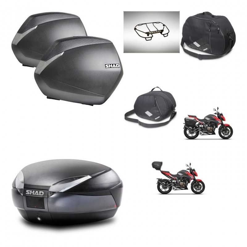 SHAD Rear trunk + side cases + accessories + 3p hardware + mounting hardware SH36 SH 36 SH48 DARK GREY PREMIUM KIT-273645