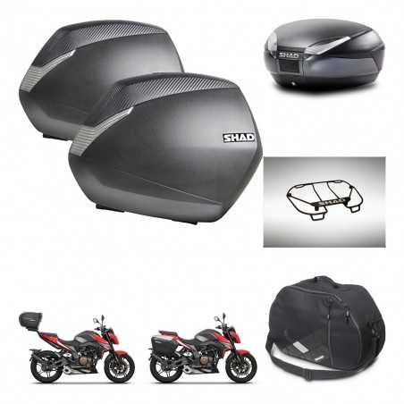 SHAD Baul trasero + maletas laterales accesorios herraje 3p montaje SH36 SH 36 SH48 DARK GREY PREMIUM KIT-273646