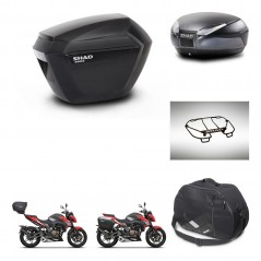 SHAD Rear trunk + side cases + accessories + 3p hardware + mounting hardware SH23 SH48 DARK GREY PREMIUM KIT-273647