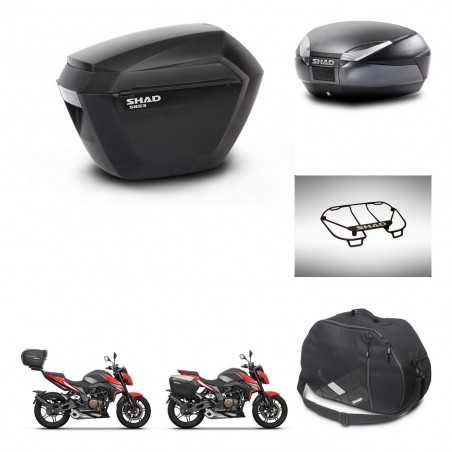 SHAD Baul trasero + maletas laterales accesorios herraje 3p montaje SH23 SH48 DARK GREY PREMIUM KIT-273647