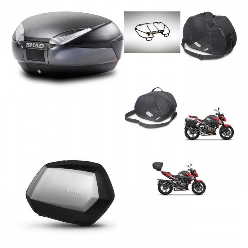 SHAD Side cases + rear trunk + accessories + 3p hardware + mounting hardware SH48 DARK GREY PREMIUM SC SH35 PREMIUM KIT-273651