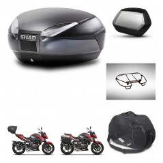 SHAD Side cases + rear trunk + accessories + 3p hardware + mounting hardware SH48 DARK GREY PREMIUM SC SH35 PREMIUM KIT-273652