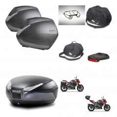SHAD Baul trasero + maletas laterales accesorios herraje 3p montaje SH36 SH 36 SH48 DARK GREY PREMIUM KIT-273654
