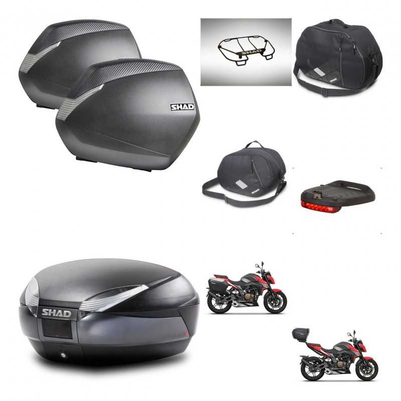 SHAD Baul trasero + maletas laterales accesorios herraje 3p montaje SH36 SH 36 SH48 DARK GREY PREMIUM KIT-273654