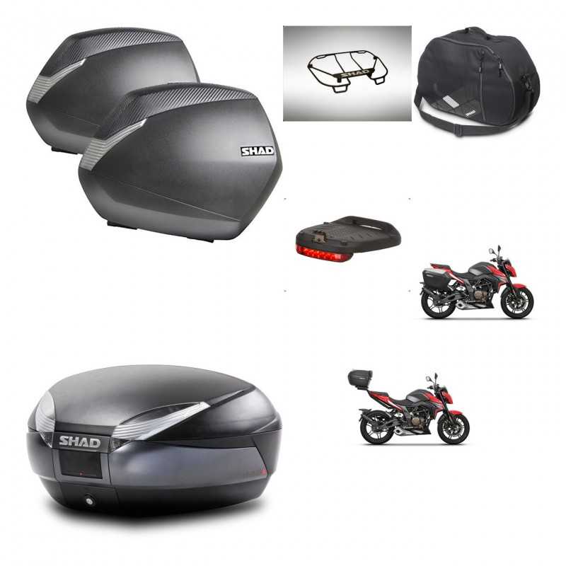 SHAD Baul trasero + maletas laterales accesorios herraje 3p montaje SH36 SH 36 SH48 DARK GREY PREMIUM KIT-273655