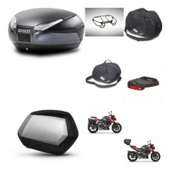 SHAD Maletas laterales + baul trasero accesorios herraje 3p montaje SH48 DARK GREY PREMIUM SC SH35 KIT-273660