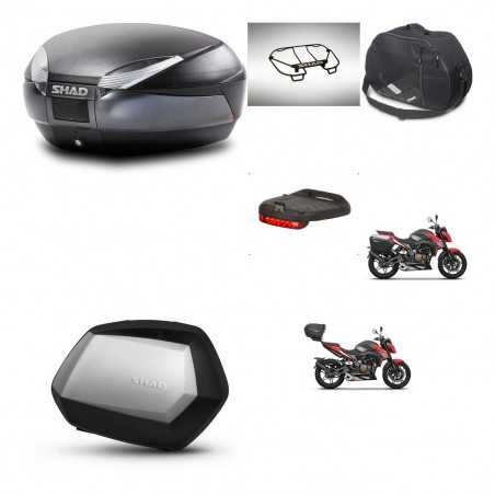 SHAD Maletas laterales + baul trasero accesorios herraje 3p montaje SH48 DARK GREY PREMIUM SC SH35 KIT-273661