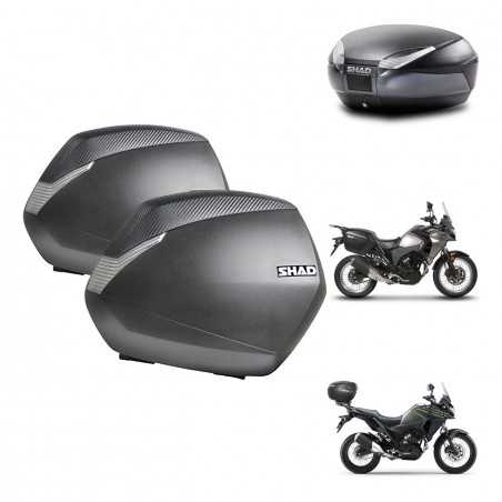 SHAD Baul trasero + maletas laterales herraje 3p montaje SH36 SH 36 SH48 DARK GREY PREMIUM KIT-273664