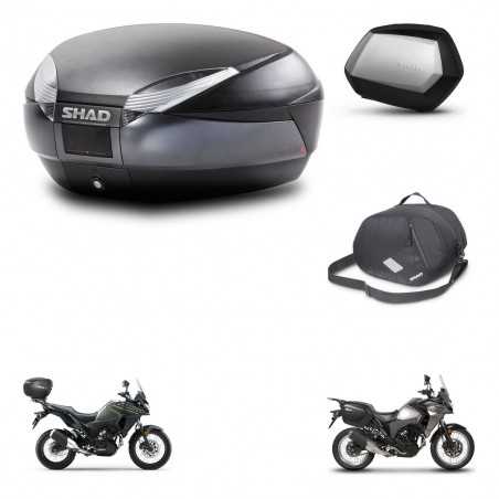 SHAD Side cases + rear trunk + inner bag + 3p hardware + mounting hardware SH48 DARK GREY PREMIUM SC SH35 PREMIUM KIT-273669