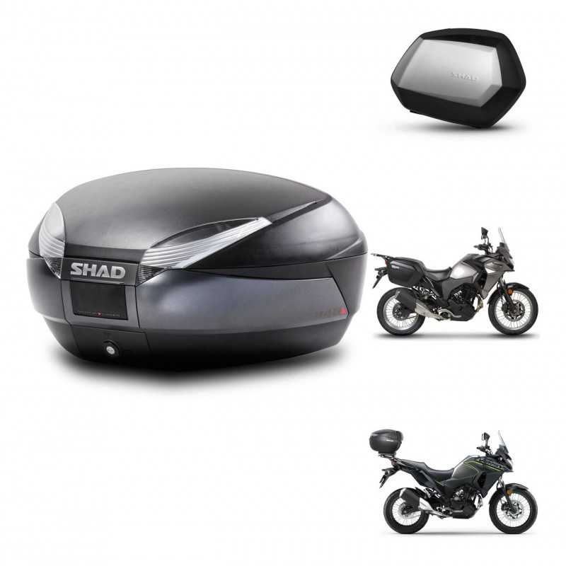 SHAD Side cases + rear trunk + 3p hardware + mounting hardware SH48 DARK GREY PREMIUM SC SH35 PREMIUM KIT-273670